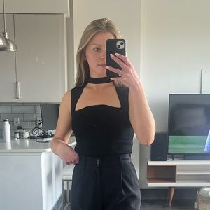 Zara Cut Out Black Tank Top